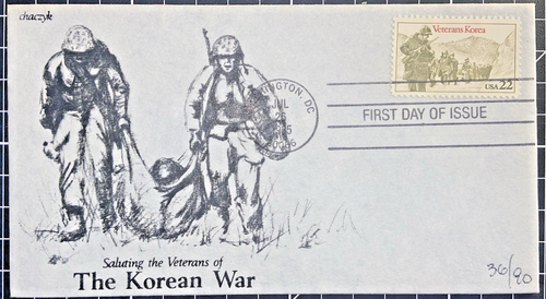 Set of Six U.S. #2152 22¢ Korean War Veterans FDC TF Cook Chaczak Marika ACE #67 - Picture 4 of 13