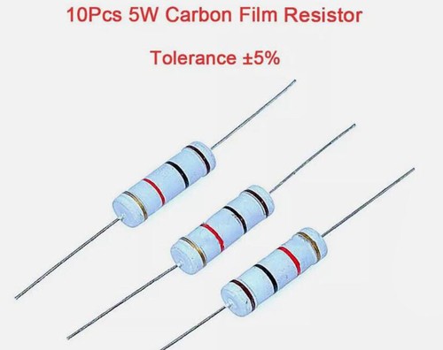 5W 5 Watt Big Power Carbon Film Resistor ± 5% Oxide Film Resistor 0.1R-2M 0.1Ohm - Picture 2 of 6