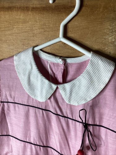 Vintage Girls Handmade Pink Party Dress  4/5 Peter Pan Collar - Picture 4 of 10