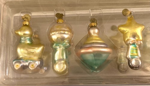Dept. 56 Tiny Trimmings Glass Christmas Ornaments Baby 2 Boxes N.O.S. Excellent - Picture 3 of 4
