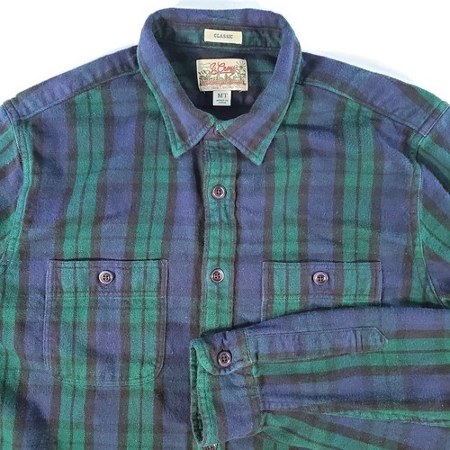 J Crew Flannel Shirt Mens Size MT Mid-Weight Double Brushed Classic Early 2000