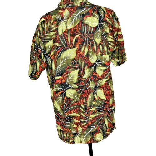 Chicos Design Größe 2 Damen großes hawaiianisches Shirt Leinen kurzärmelig Camp - Bild 3 von 8