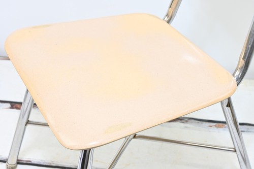 Vintage Molded Plastic Melamine and Chrome Metal Desk Chair School Cafeteria #2 - Picture 11 of 13