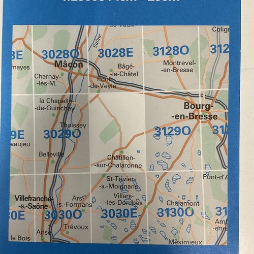 Châtillon-sur-Chalaronne 3029 E Serie Bleue IGN 1991 Mapa de Ruta de Viaje - Imagen 4 de 23