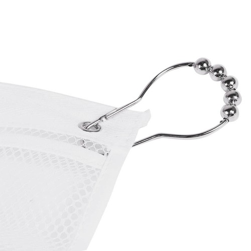 Bathroom Over the Door Hanging Mesh Pockets Storage Bag Holder with Hooks - Picture 4 of 8