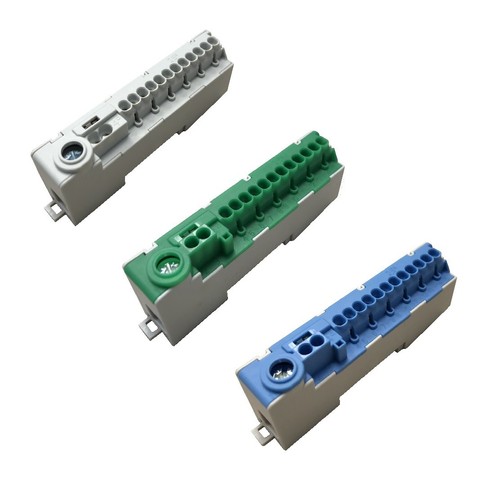 Pollmann N PE Abzweigklemme 15pol. für Hutschiene grau grün blau wählbar - Bild 1 von 4