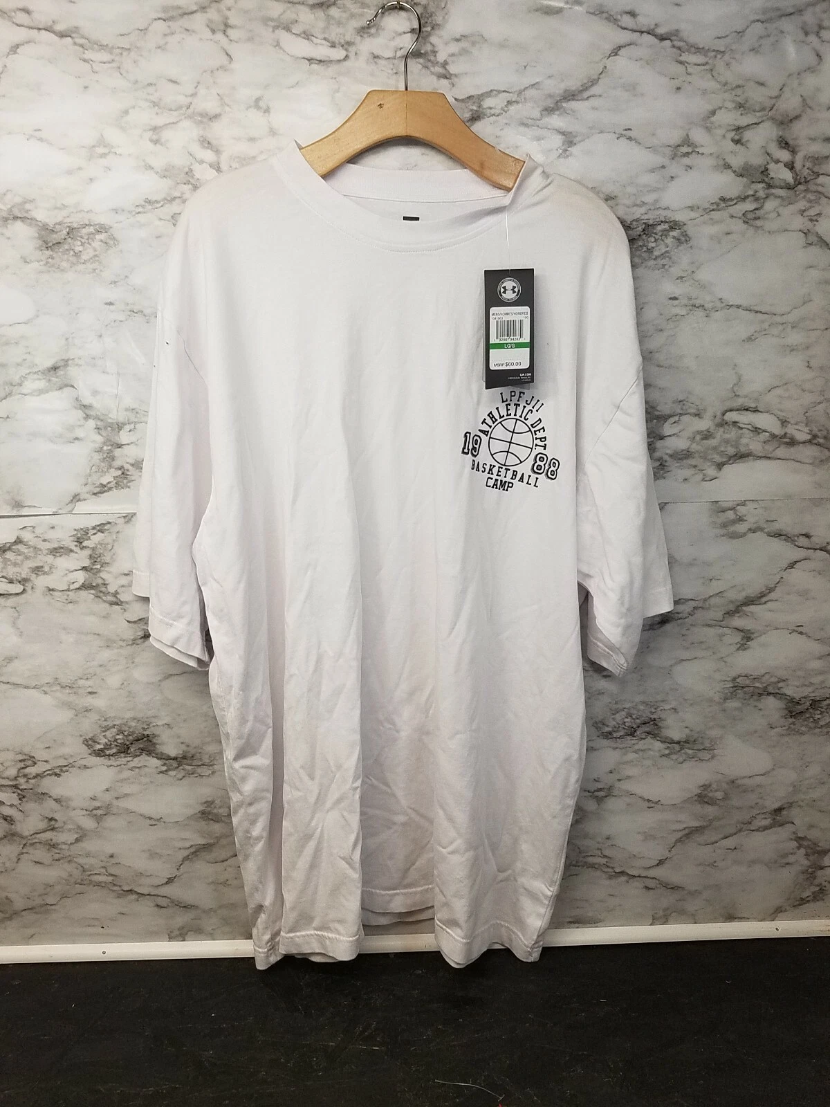 Men's UNDER ARMOUR UA Heatgear Basketball Camp T-Shirt White L New #O