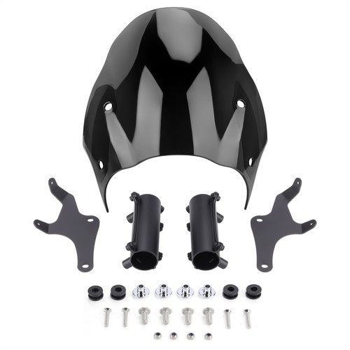 Black Front Windshield Windscreen For Kawasaki Vulcan S650 VN650 EN650 2015-2024 - Foto 3 di 12