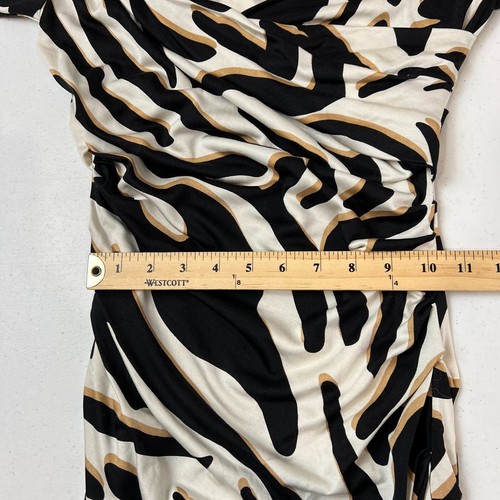 Diane Von Furstenberg Bentley SJ Dress Size 6 Black Zebra Shadow 3/4 Sleeve Silk - Picture 11 of 15