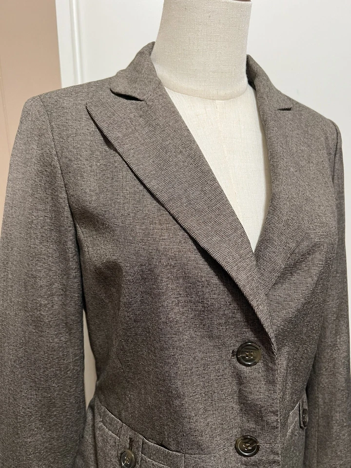 Traje Blazer Formal Carrera Ann Taylor Mujer Talla 8 Marrón Foto 2 de 4