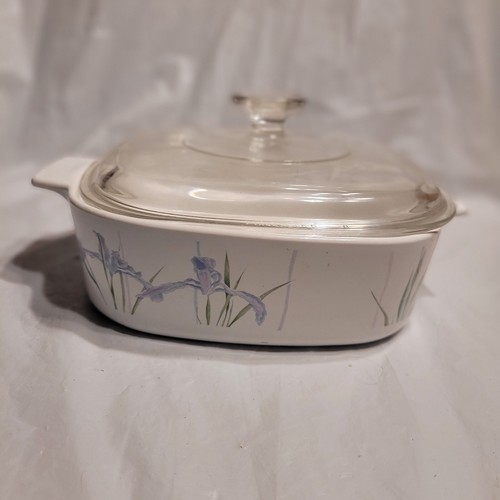 Corningware Shadow Iris 2 Liter Kasserolle A-2-B mit Pyrex A-9-C Glasdeckel - Bild 1 von 8