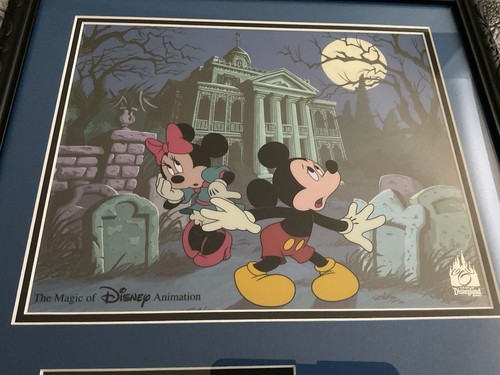 Disney Animation Gallery Haunted Mansion Mickey Framed Hand Painted Cel Pin LE - Picture 5 of 8