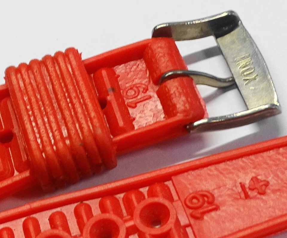 Original 1970' vintage Tropic Swiss 19 mm bracelet montre ROUGE ALASKA - Photo 4/4