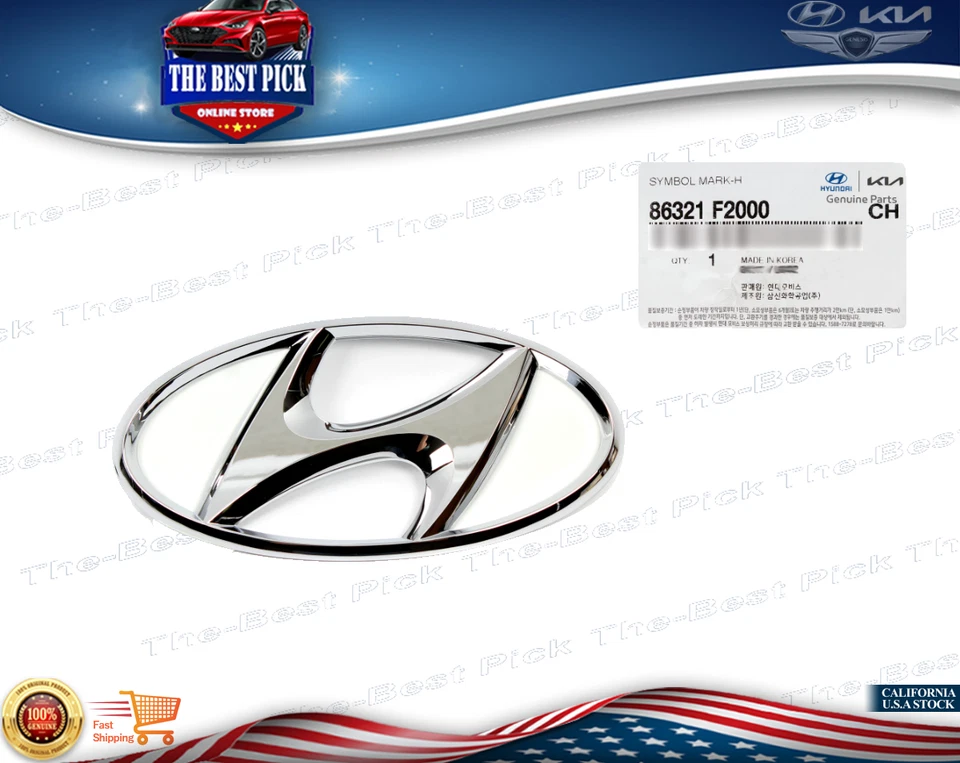 ⭐GENUINO⭐ Logo emblema maletero "H" para Hyundai Elantra 2017-2018 86321F2000 Foto 2 de 4