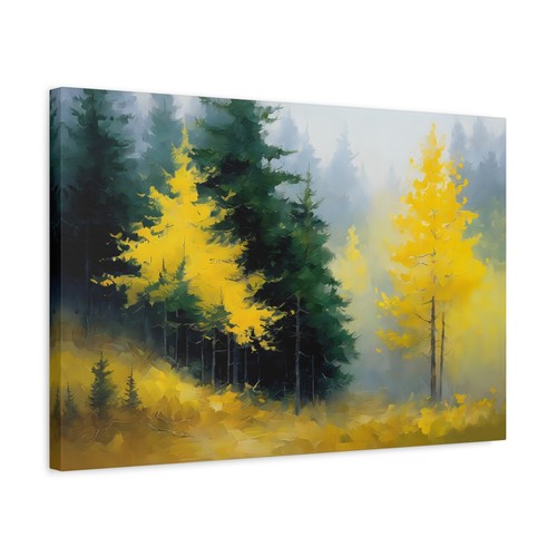 MISTY GROVE LANDSCAPE PRINT, AUTUMN FOREST NATURE CANVAS WALL ART - Picture 7 of 25
