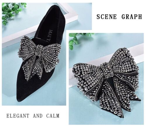 Rhinestone Bow Shoe Clips Removable Crystal Shoe Clips Elegant Shoe Clips Par... - Picture 4 of 6