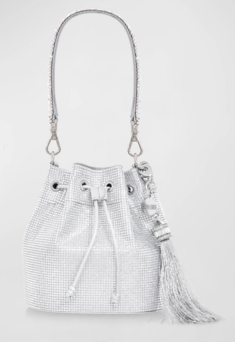 Judith Leiber Couture Piper Medium Crystal Bucket Bag Day Evening Minaudiere - Picture 9 of 14