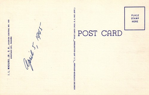 Postkarte mit weißem Rand. Kanalzone Panama Union Kirche Balboa USA kostenloser Versand - Bild 2 von 2