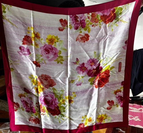 Peacebird 100 % Silk Scarf 34”x34” - Picture 3 of 3