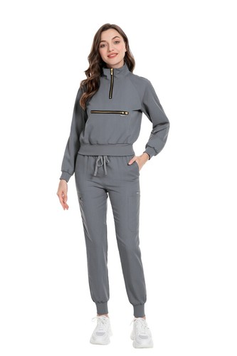 Stretch Women Scrub Set Medical Nurse Scrub Uniform Long Sleeve Jogger Workware - Picture 66 of 76