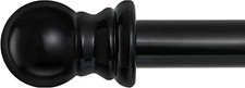 Black Curtain Rods for Windows 66 to 120" - 1" Heavy Duty Metal Curtain Rods for