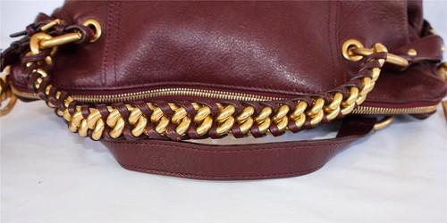 Michael Kors Tristan Bordeaux geflochtene Kette aus Leder Cabrio - Bild 11 von 12