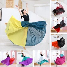 Damen Chiffon langer voller Rock für Ballsaal Bauchtanz Performance Kostüm Kleid