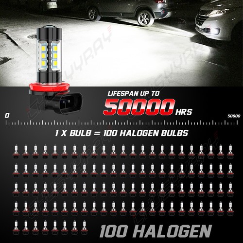 For Toyota Camry 2007-2014 2pcs H11 H8 LED Fog Light Bulbs Kit 6000K White Lamp - Picture 3 of 13