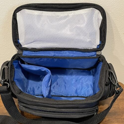 Case Logic Camera Bag Black with Shoulder Strap - Padded Blue Interior - Picture 2 of 14