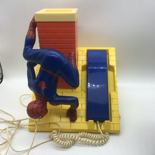 Spiderman Push Button Telephone Vintage Marvel 1984 Working Condition Landline - Picture 2 of 18