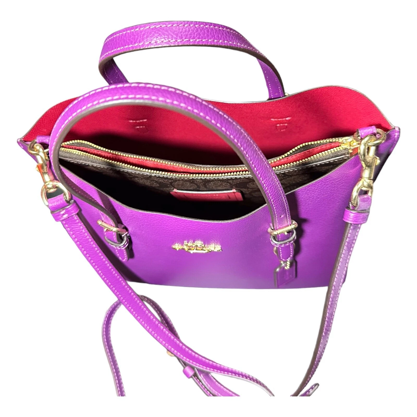 COACH Mollie Tote 25 CF333 Im Magenta Scuro marrone