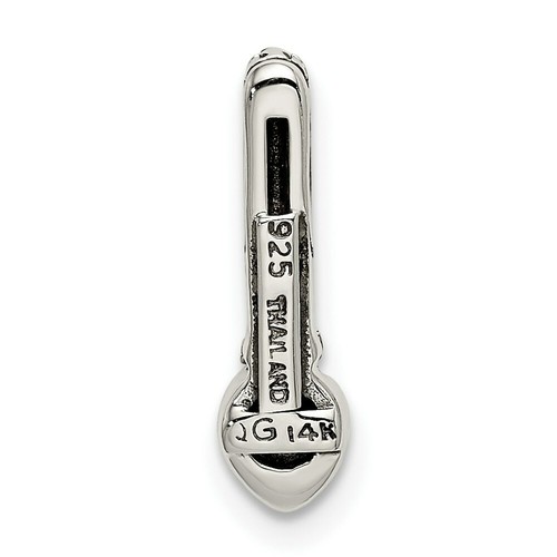 14k/Silver Two-Tone Sterling Silver 14k Polished Peridot Chain Slide Pendant - Picture 3 of 4