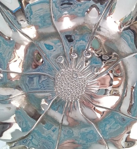 International Silver Co Silverplate Poppy Flower Plate W/ Spoon 1994 7-3/4" - Picture 2 of 9