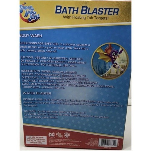 DC Super Hero Girls Bath Blaster w/ Floating Tub Targets & Body Wash - New - Picture 2 of 2