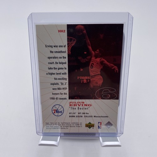 2000 Upper Deck Century Legends History's Heroes #HH2 Julius Erving 76ers - Picture 6 of 6