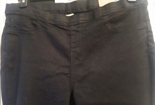 JEANS JEGGING SZ XL MUJER JET BLACK KNITED SKINNY 5" LEGS STRETCH N/TAGS S&RB - Imagen 3 de 9