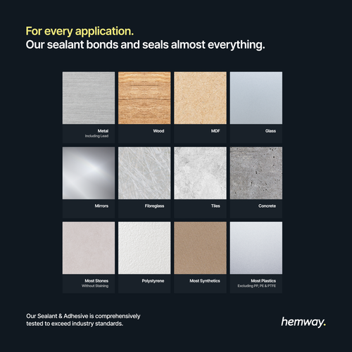 Sellador y adhesivo gris claro Hemway - Cocina y baño premium - TODO EN UNO - Imagen 7 de 9