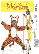 Uncut McCall's Sewing Pattern M6181 Toddlers Animal Costumes Size: 1/2- 1-2-3-4