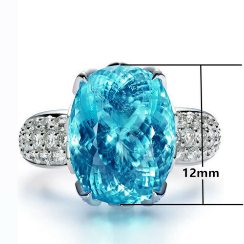 Moda Multicolor Plata 925 Anillo Lleno Mujer Circonio Circonio Joyería Regalo Talla 6-10 - Imagen 18 de 19