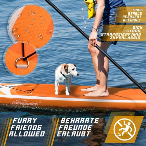 Physionics® Stand Up Paddle Board Nadmuchiwana płyta SUP z wiosłem i pompką - Zdjęcie 40 z 48