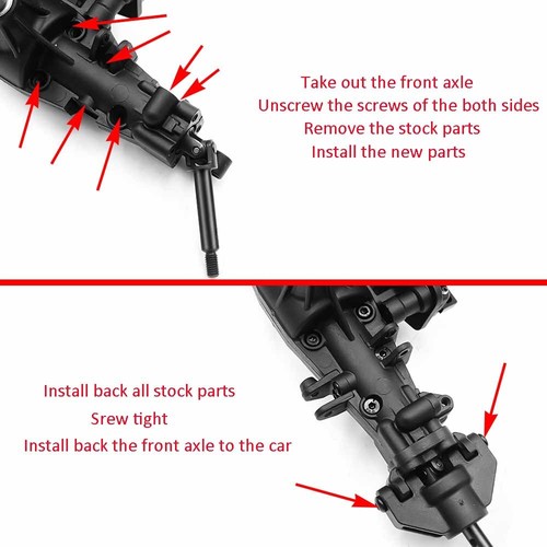 FLYXM Losi Mini LMT RC 1/18 Truck Steel Front /Rear CVD Axles Drive Shafts Cups - Picture 9 of 27