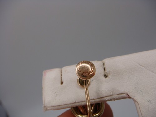 VINTAGE SIGNED CATAMORE 1/20 12K GOLD FILLED DUAL TONE KNOT SCREW BACK EARRING - Bild 10 von 19