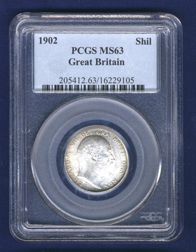 GREAT BRITAIN ENGLAND EDWARD VII 1902 1 SHILLING SILVER COIN PCGS CERTIFIED MS63 - Picture 5 of 6