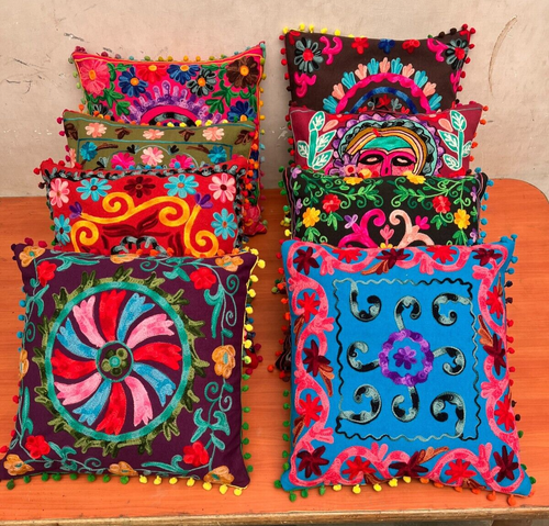 Handmade cotton patchwork vintage kantha cushion cover new arrival 2 Piece set - Picture 13 of 20