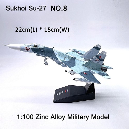 Avión de combate ruso Sukhoi Su-27 modelo militar fundido a presión de aleación a escala 1:100 - Imagen 37 de 43