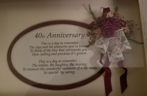 Wells Art Shadow Box Rahmen 40th Anniversary mit einer inspirierenden Botschaft - Bild 2 von 2
