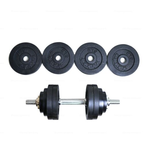 All Iron 50lb 52.5lb Adjustable Weight Dumbbell GYM Full Metal Black Plated - Picture 3 of 6
