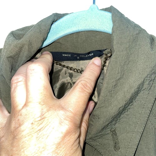 Kenneth Barnard Trench Coat Mens Size Small Olive Green Vintage Belted Raincoat - Picture 6 of 11
