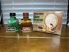 Vintage Mennen Skin Bracer After Shave Cologne Burnished Leather Gift Set