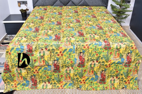 Kantha Quilt Throw Home Bedding Ralli Indoor Blanket King Coverlet Hippie Gudari - Picture 18 of 65